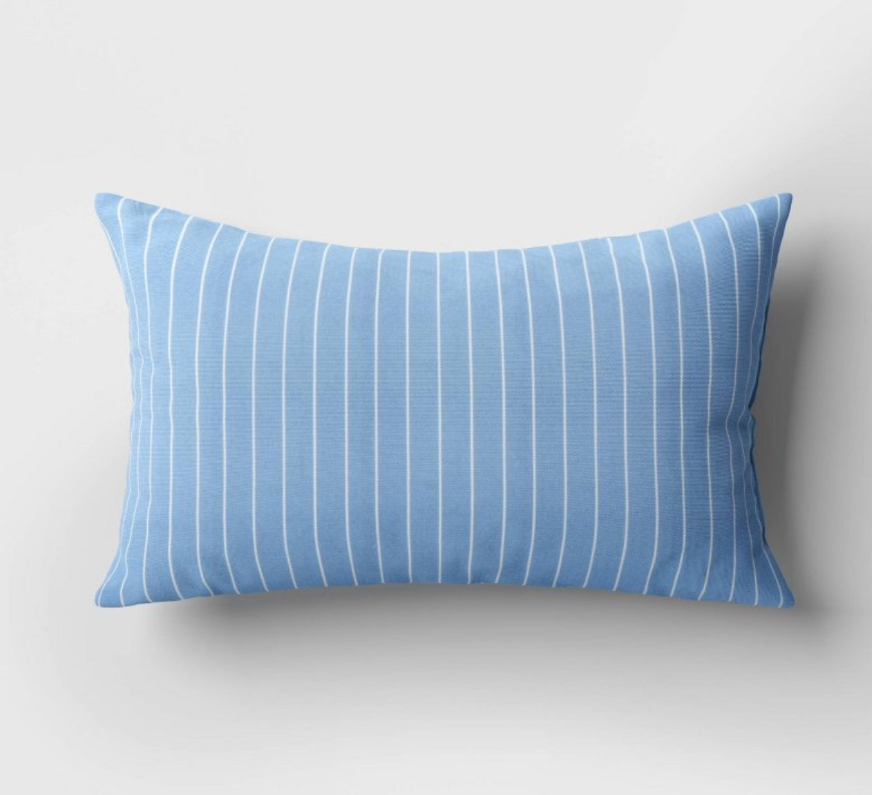 10"x17" Pin Stripe Rectangular Outdoor Lumbar Pillow Blue - Room Essentials: UV & Water-Resistant, Recycled Polyester
