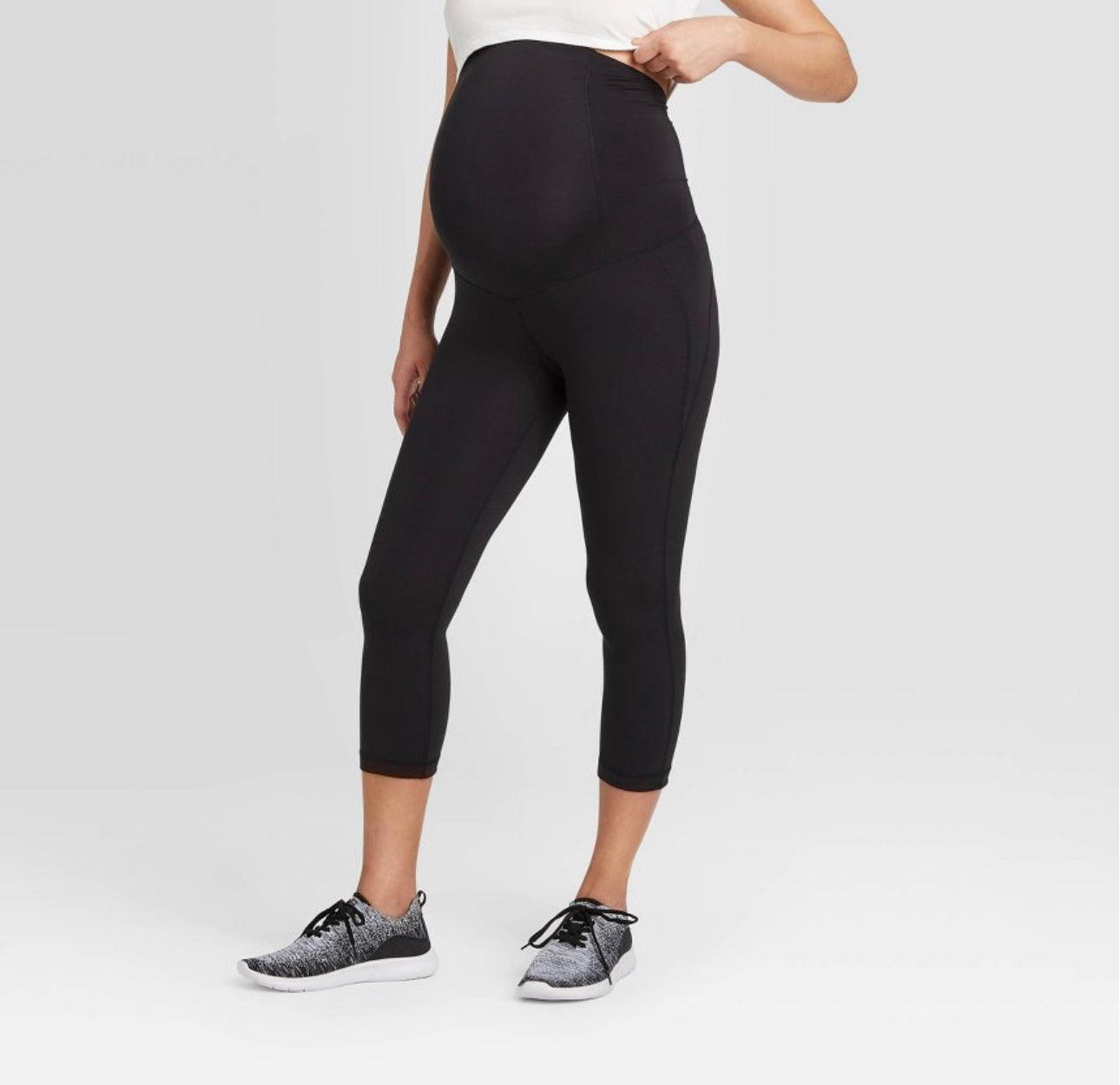 Over Belly Active Capri Maternity Pants - Isabel Maternity by Ingrid & Isabel™ Black S