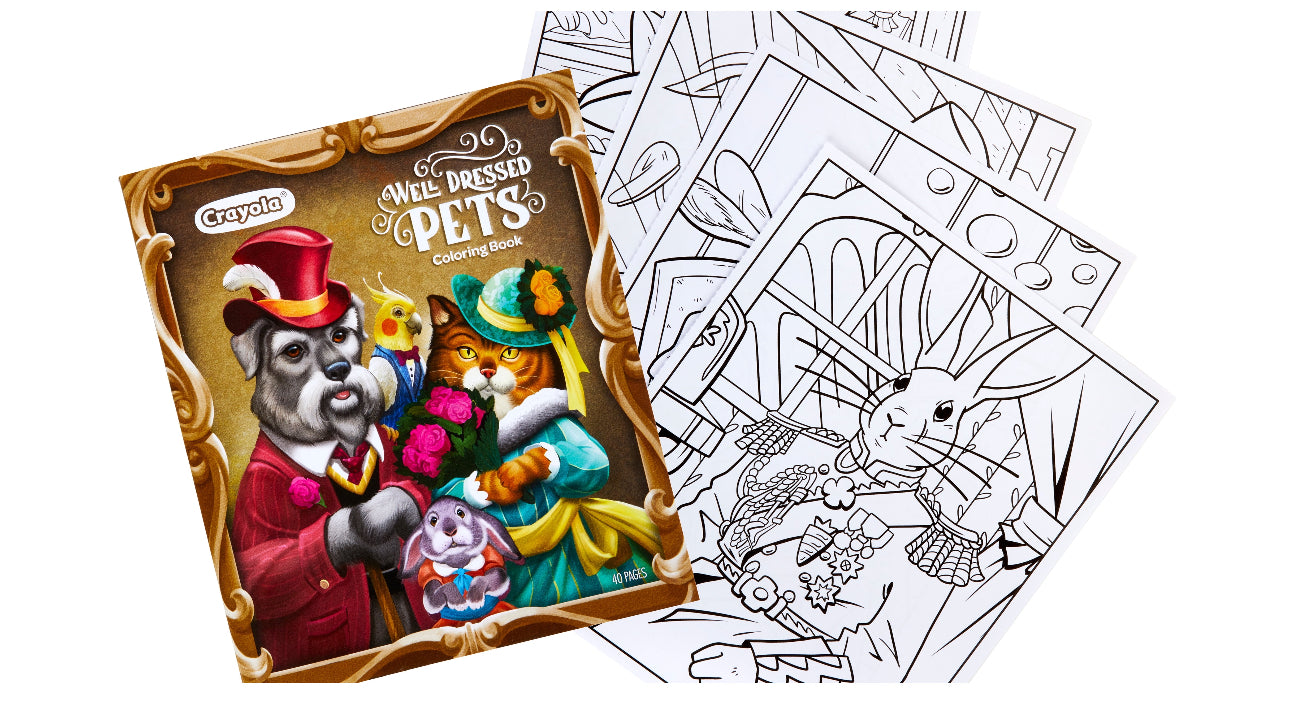 Crayola Animal Coloring Book Well Dressed Pets, Teacher Gift, School Supplies, 40 Pgs, Child