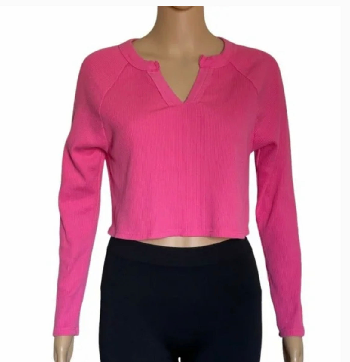 WILD FABLE Hot Pink Large 12 / 14 Casual Wear Long Sleeve Cropped Top NEW  NWT on eBid New Zealand