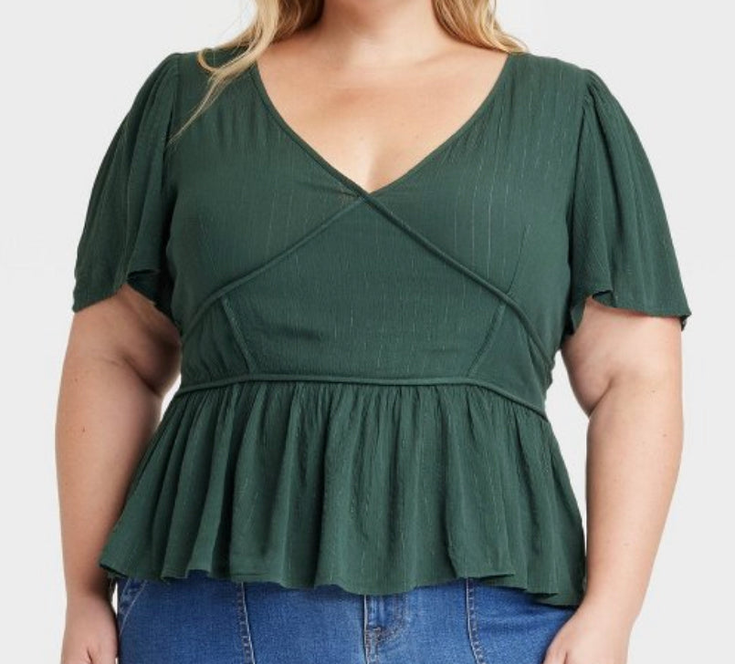Women's Plus Size Short Sleeve Embroidered Blouse - Knox Rose Dark Gre –  Treasure Chest Wholesale