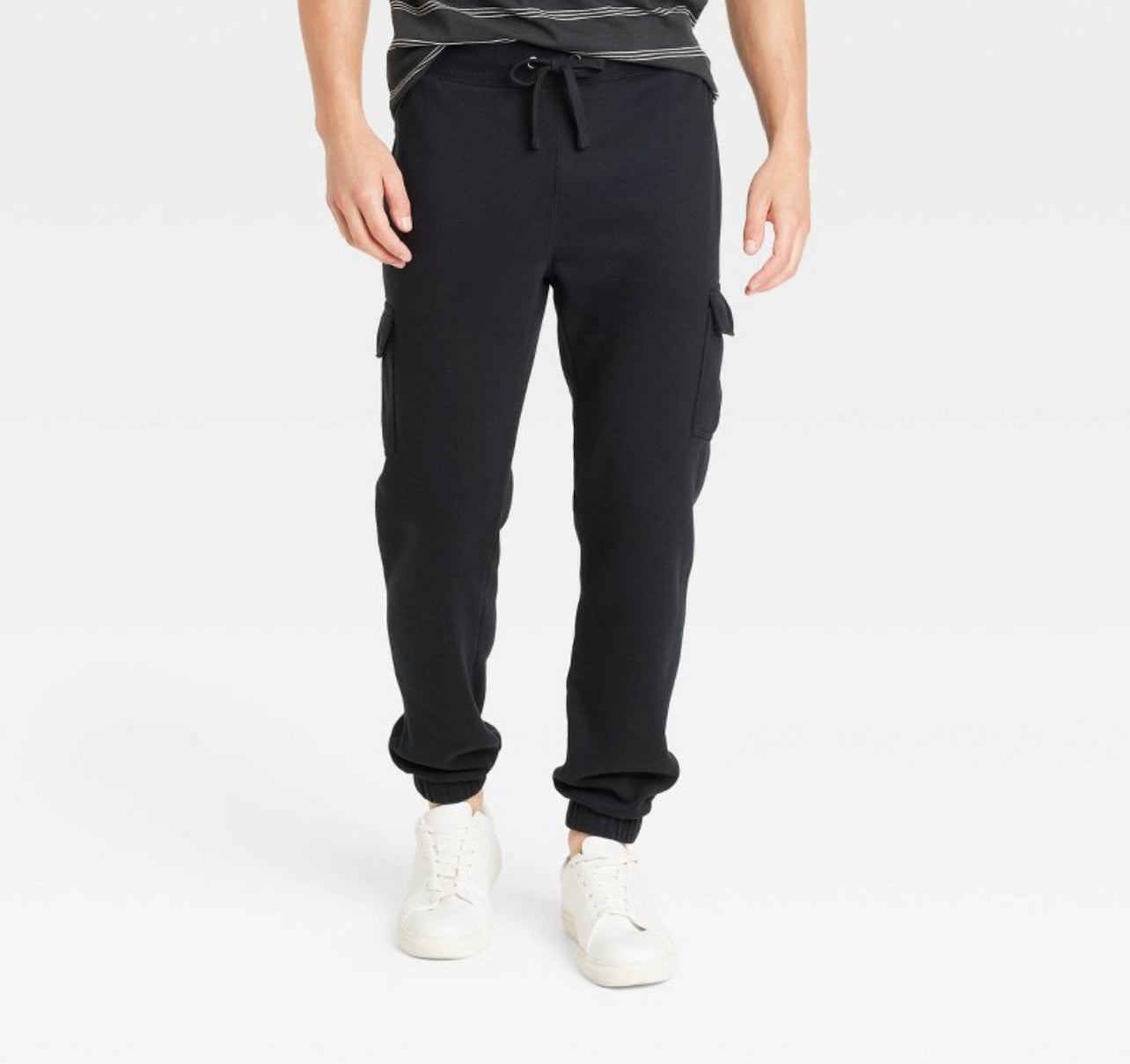 Men's Ultra Soft Fleece Tapered Cargo Pants - Goodfellow & Com Black XS
