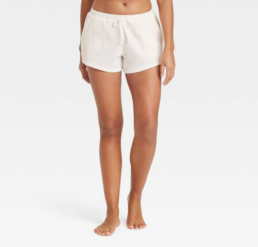 Women's White Waffle Lounge Shorts - Stars Above