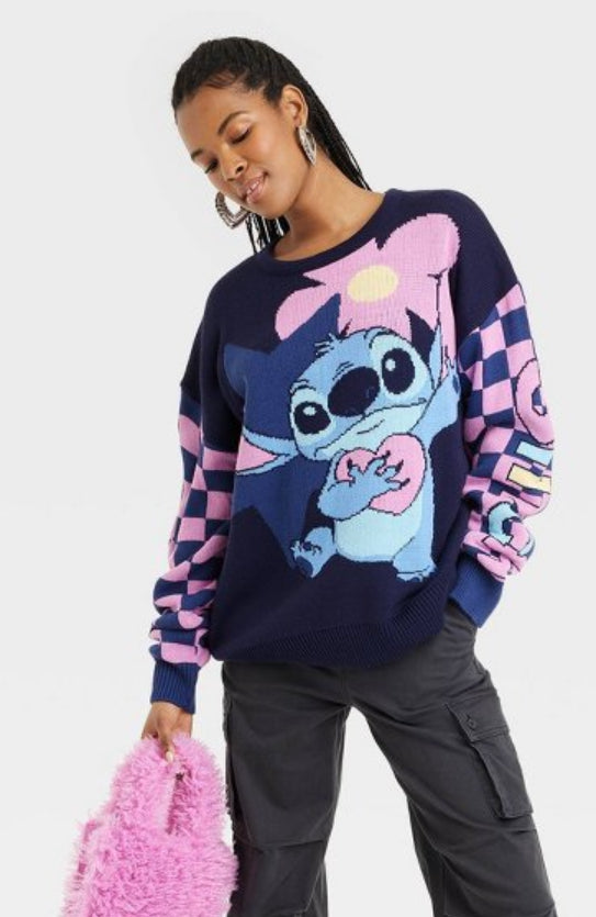 Women's Disney X Skinnydip Stitch Knitted Graphic Sweater