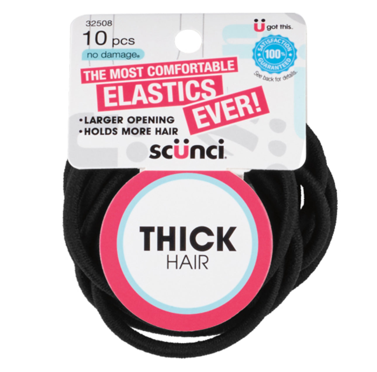 No Damage® Thick Hair Brown Elastics 10pk