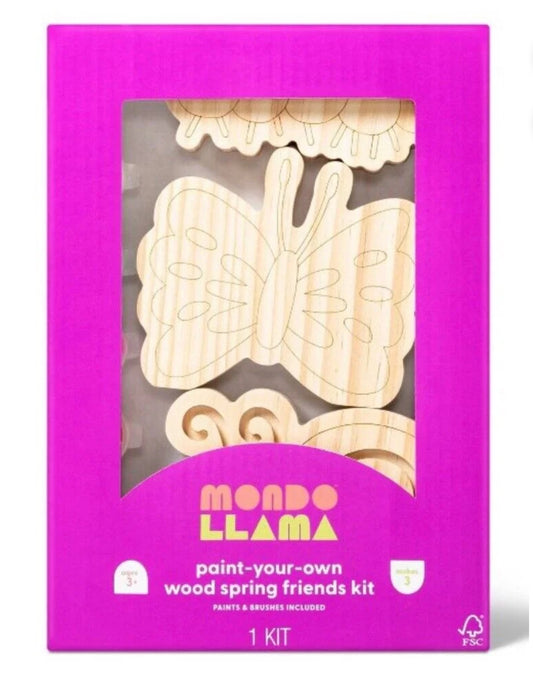 Case of 14 Mondo Llama  Paint-Your-Own- Wood Spring Friends Kit