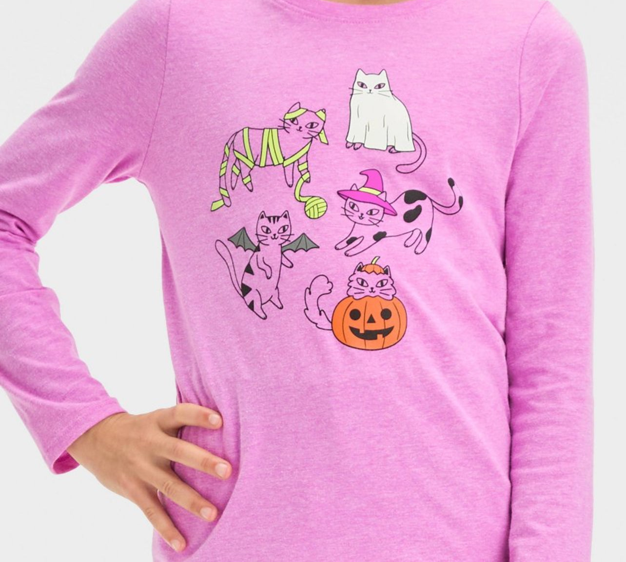 Girls' Long Sleeve Halloween Cat Costumes Graphic T-Shirt - Cat & Jack™