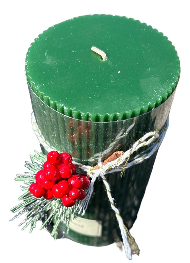 Balsam Forest 6” Scented Ribbed Pillar Candle- Threshold