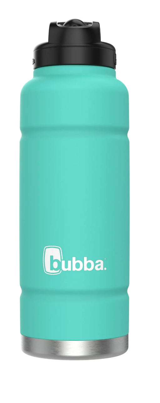 bubba Stainless Steel Trailblazer Water Bottle with Straw, Rubberized Island Teal, 40 oz