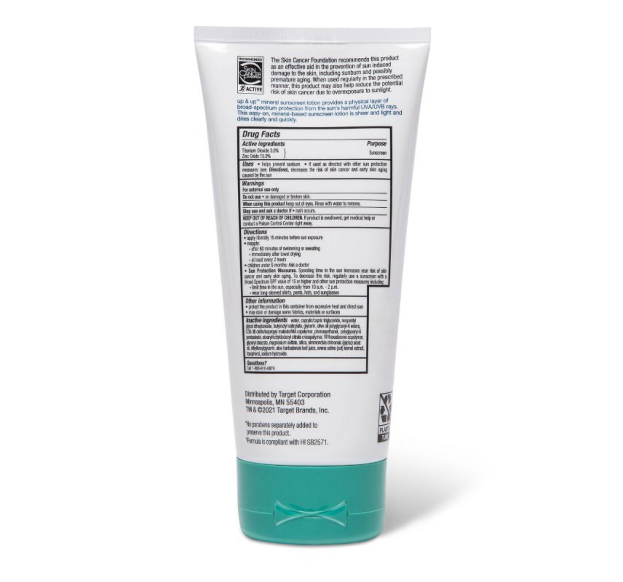 Mineral Sunscreen Lotion - SPF 50 - 6 fl oz - up & up™