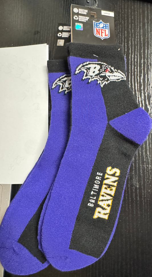 Pack of 2 Baltimore Ravens socks.