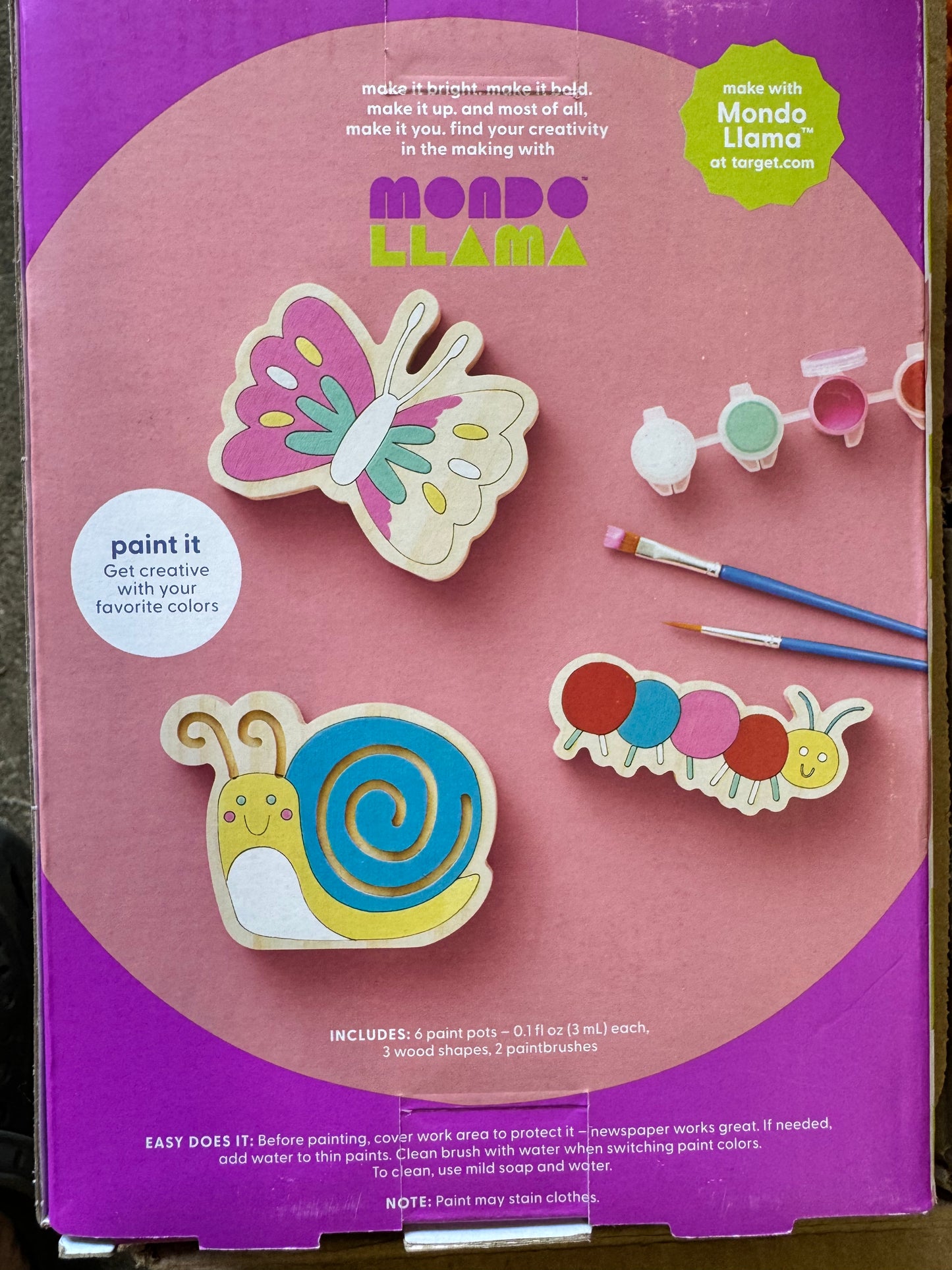 Case of 14 Mondo Llama  Paint-Your-Own- Wood Spring Friends Kit