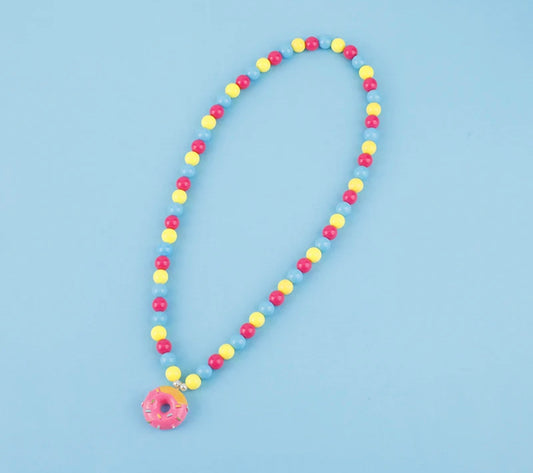 Kids’ Beaded Resin Necklace Donut Pendant
