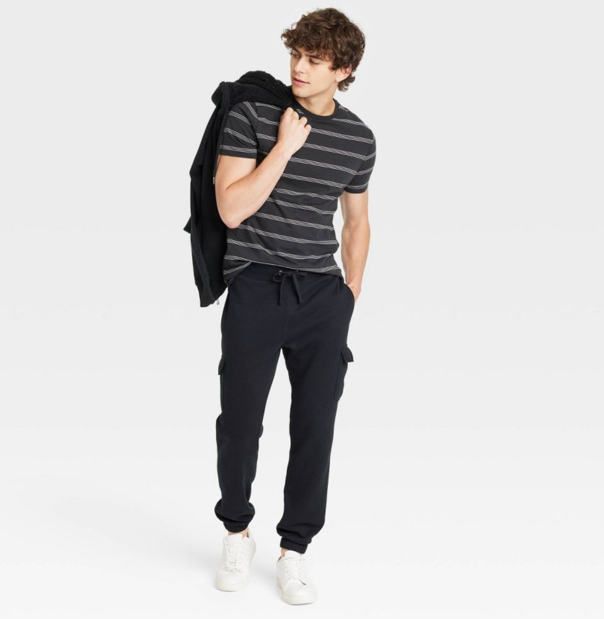 Men's Cotton Modal Knit Jogger Pajama Pants - Goodfellow & Co™ Black S
