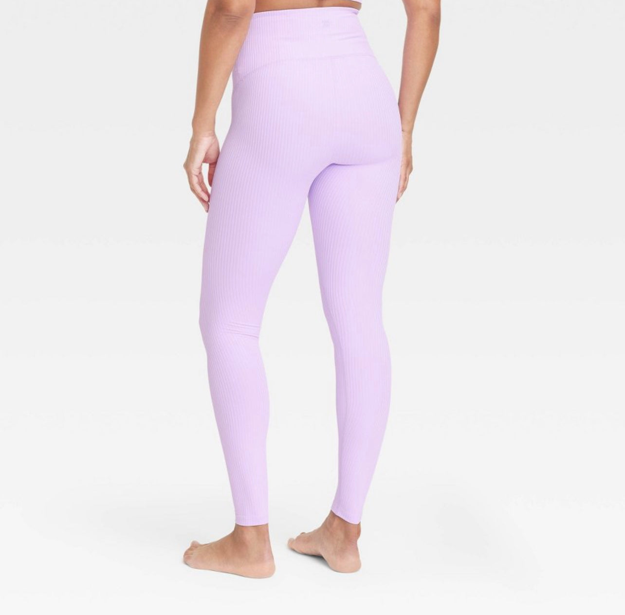 Women's Rib Curvy Leggings - All in Motionm Lilac Purple M