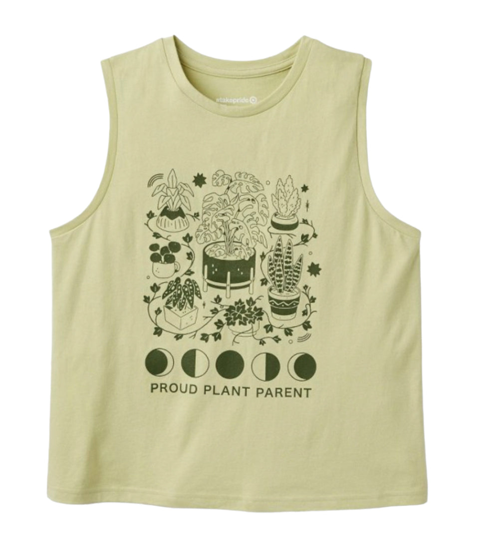 Pride Adult Plant Parent Muscle Tank Top - Moss Green