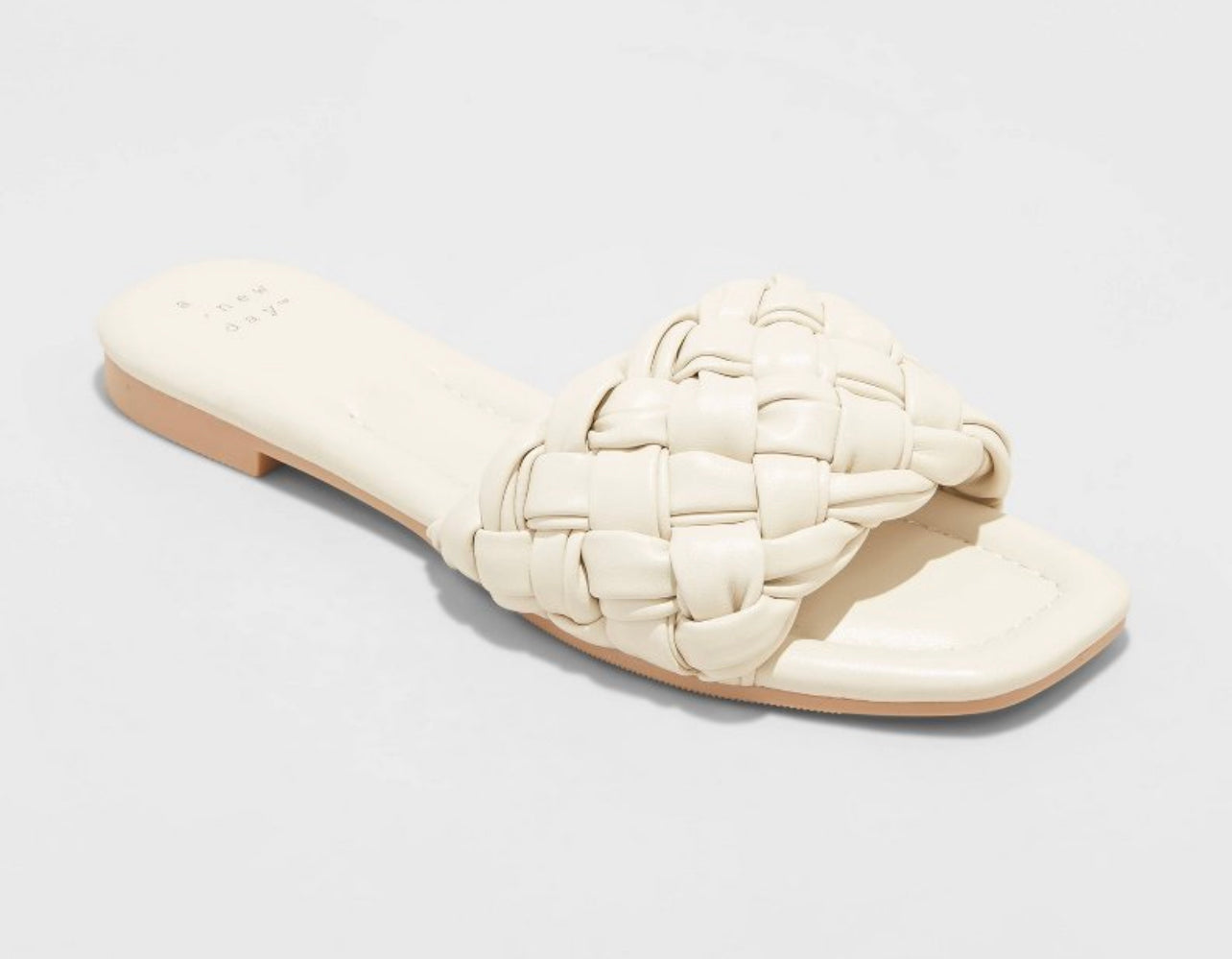 Women's Carissa Slide Sandals - A New Day Off-White 9.5