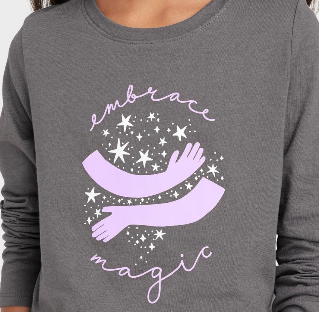 Girls' 'Embrace Magic' Long Sleeve Graphic T- Shirt - Cat & Jack™