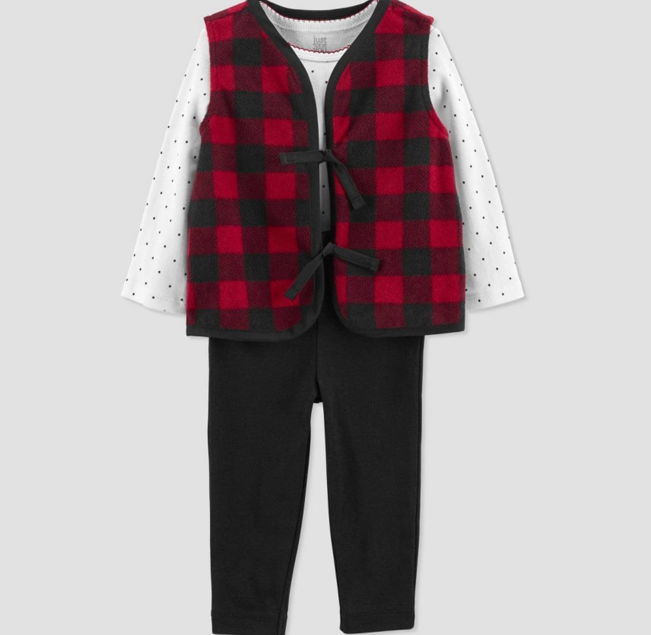 Carter's Just One You® Baby Girls' Buffalo Check Top & Bottom Set - Red 3M