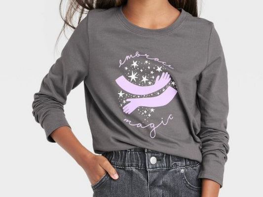 Girls' 'Embrace Magic' Long Sleeve Graphic T- Shirt - Cat & Jack™